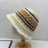 Mix Color Fisherman Hat Striped Sunshade Hat Outdoor Bucket Hat  Panama Bob Caps
