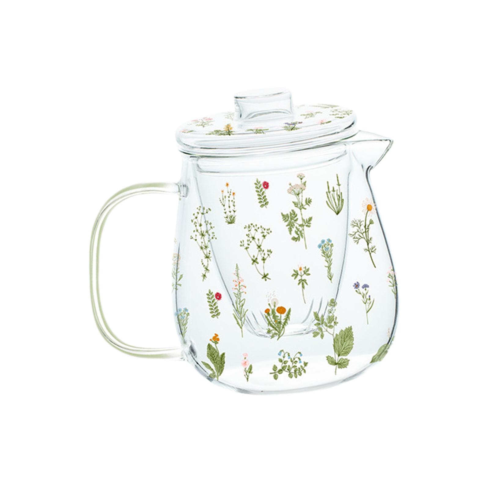 

Tea Blooming Teapot Transparent with Tea Strainer Tea Kettle Loose Leaf Teapot for Home Birthday Party Anniversary Gift