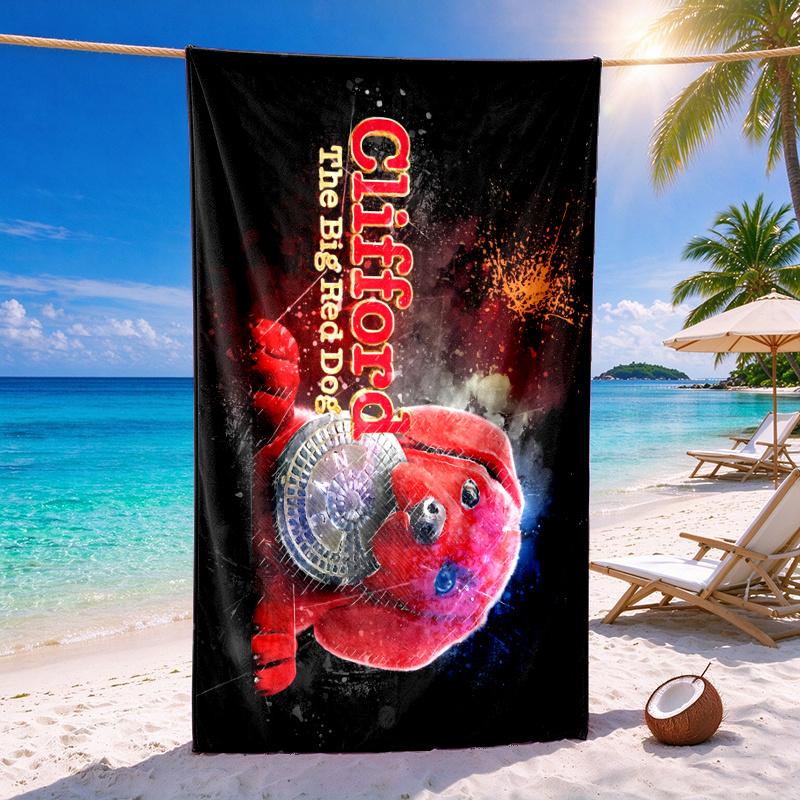Clifford The Big Red Dog Quick-drying soft and absorbent beach towel—perfect for beach trips swimming outdoor camping and travel an essential beach it