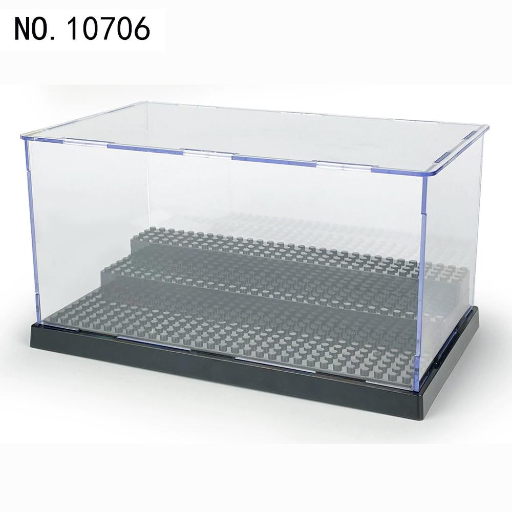 Building Block Display Box Small Particles Suitable For Lego Minifigures Clear Desktop Dust Box Stackable Storage Square Box