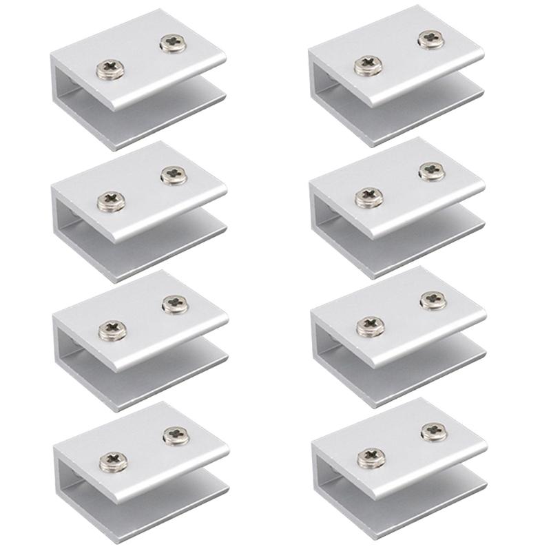 8Pcs Square Glass Clamp Frameless Glass Shelf Bracket Holder Heavy Duty Glass Clamp Clip Support Bracket Easy To Use