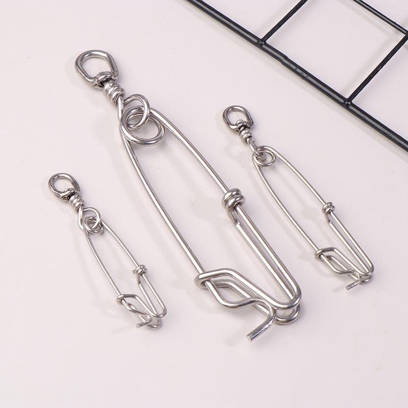 1Pc Stainless Steel Ring Tuna Fishing Clip Snap With Swivel Ring Connector For Spearfishing Long Line Fishing Accessories