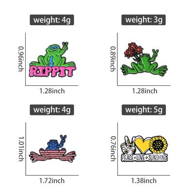 Cute Scissorhands Frog Enamel Pins Custom Creative Frog Patter Brooches Lapel Badges Cartoon Animal Jewelry Gift for Friends
