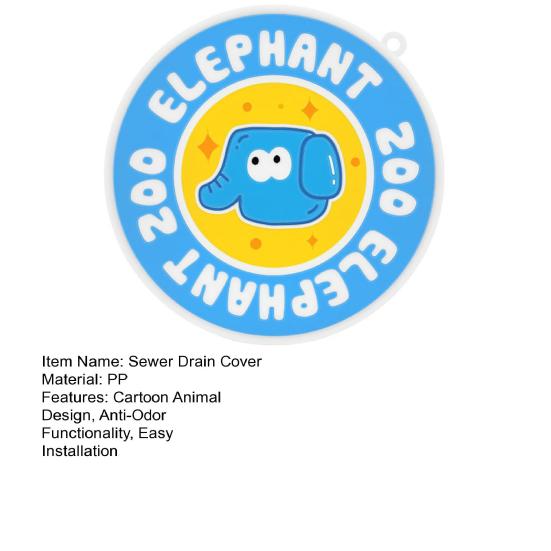 Cartoon Animal Pattern Floor Drain Cover Anti-Odor Sealed Design Waterproof Floor Drain Cover Sewer