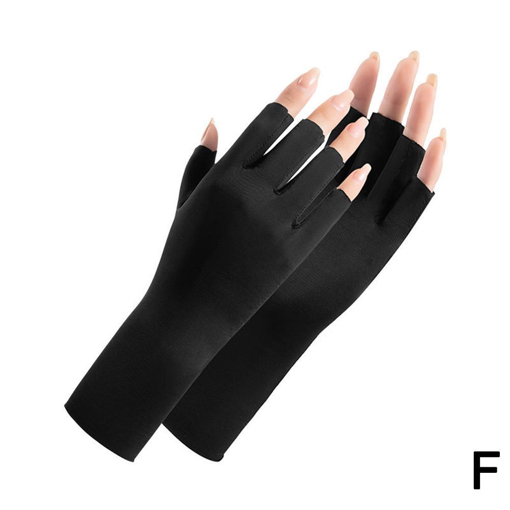 1PAIR Women Summer Sunscreen Gloves Ice Silk Half-finger Gloves Fashion Elegant UV-resistant Breathable Multicolor Driving Glove