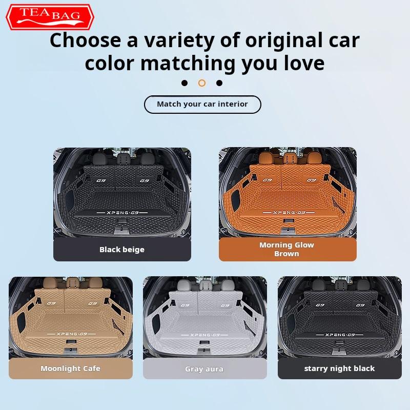 For XPENG G9 2025 2026 Car Styling Fully Enclosed Trunk Pad Leather Trunk Mat Backrest Pad Auto Modification Premium Accessories