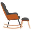 Rocking Chair with Footstool Dark Grey Fabric