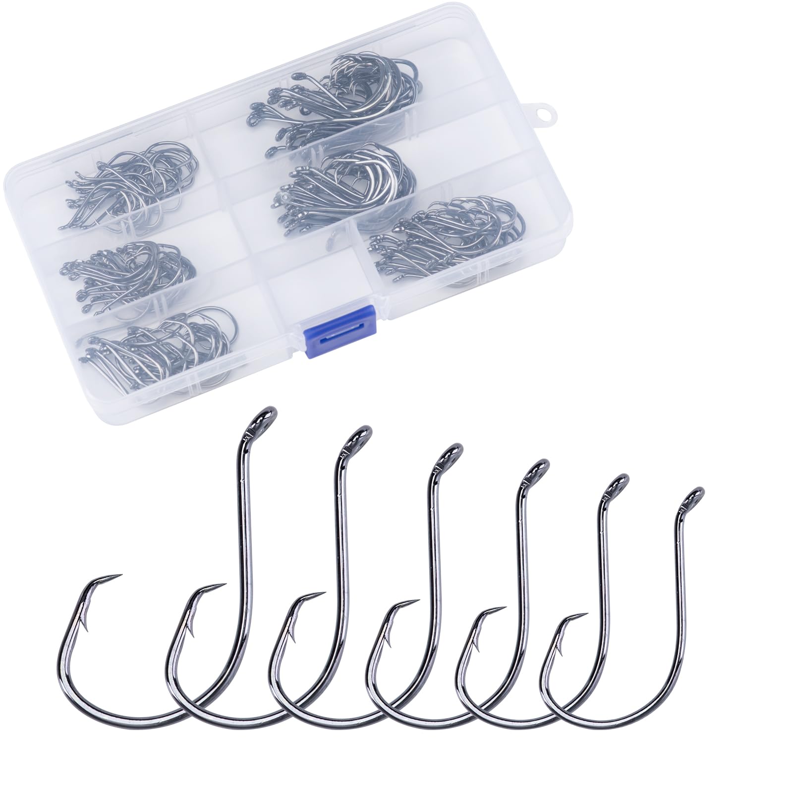 

Goture Jig Head Set, #1, 1/0, 2/0, 3/0, 4/0, 25 of Each, for Ajing, Rockfishing, and Light Fishing, 150 Jig Head Hooks