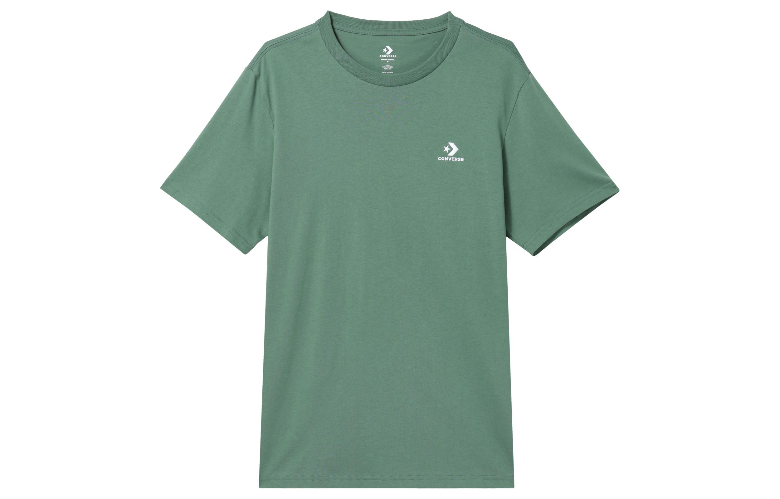 Converse T Shirts Unisex Green Crew Neck Moderate Straight Fit 10023876-A32 L