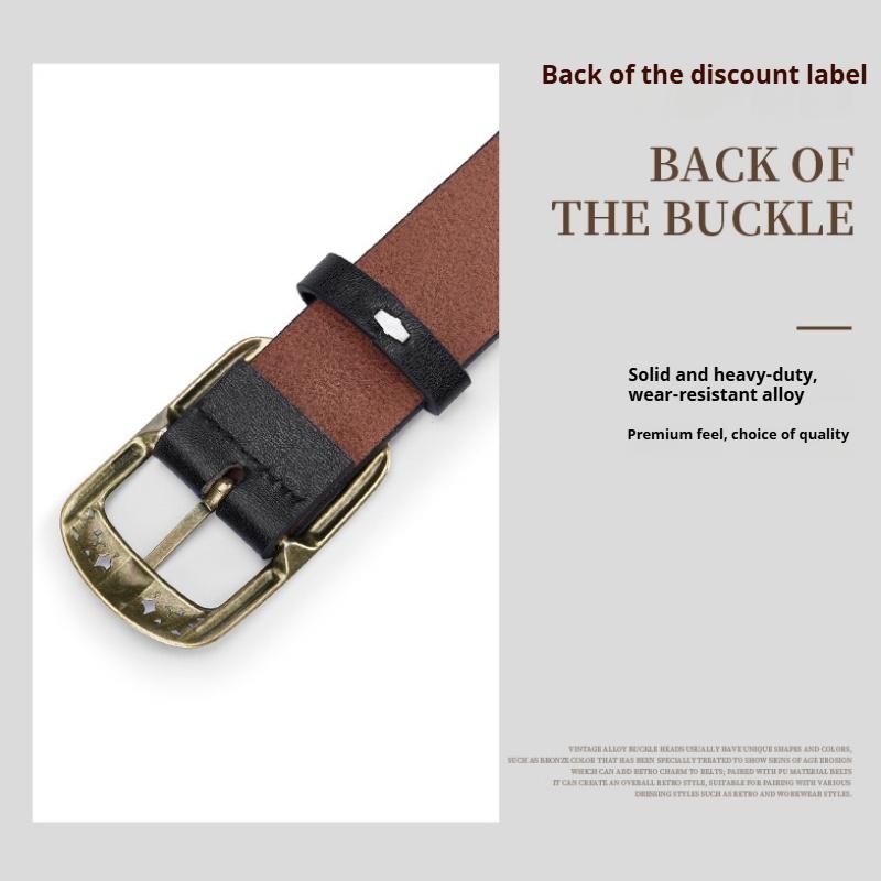 Men's Belt Pin Buckle Belt British Retro Business Fashion Versatile Matching Jeans Belt