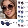 Trendy Metal Frame Hexagon Sunglasses UV400 Protection Luxury Irregular Sun Glasses Polygon Shades Unisex