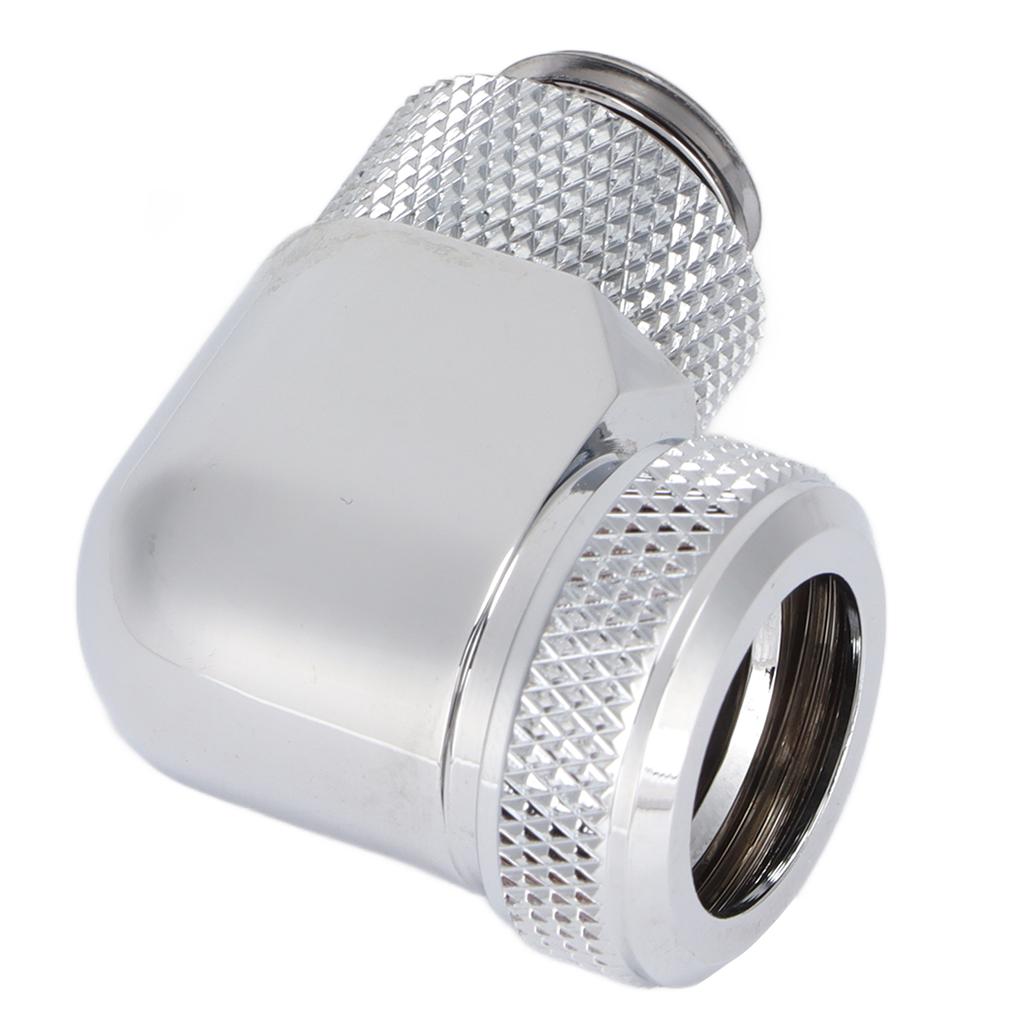 Water Cooling Fitting 360 Degree Rotating Computer WaterCooled AntiDropping Hard Tube Connector(Silver )