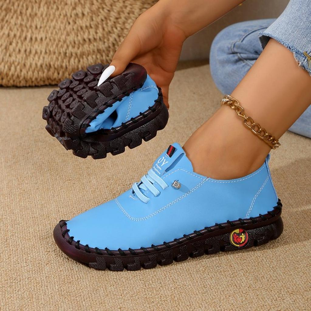 Women Sneakers 2025 New Breathable Retro Stitching Muffin Bottom Plus Size Women Shoes Spring Summer Soft-soled Roman Sneakers