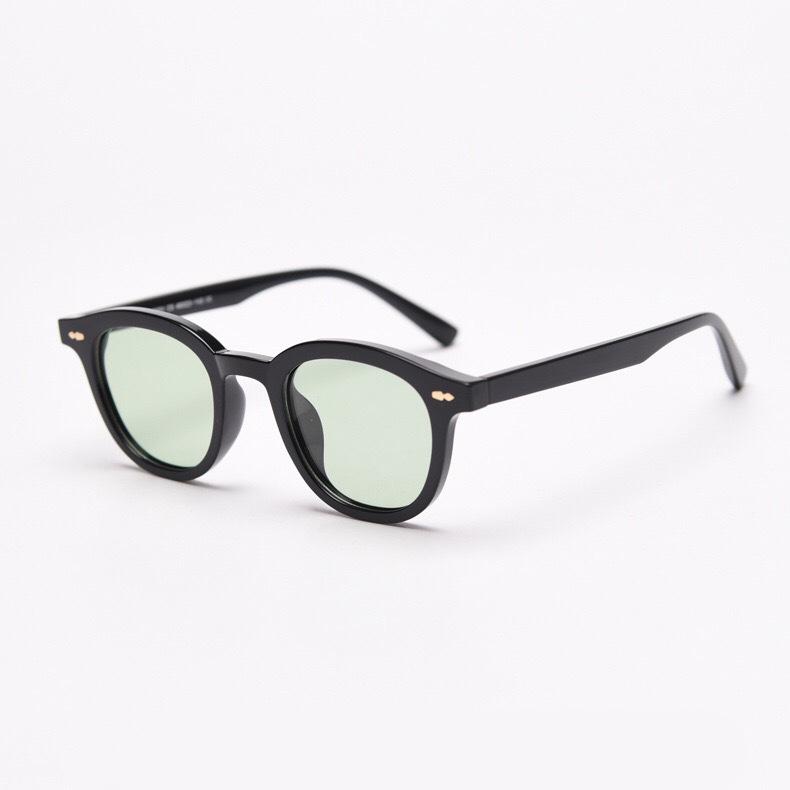 Korean Yellow Round Frame Black Sunglasses Women'S Retro Personalized Sunglasses Trendy Transparent Marine Sunglasses