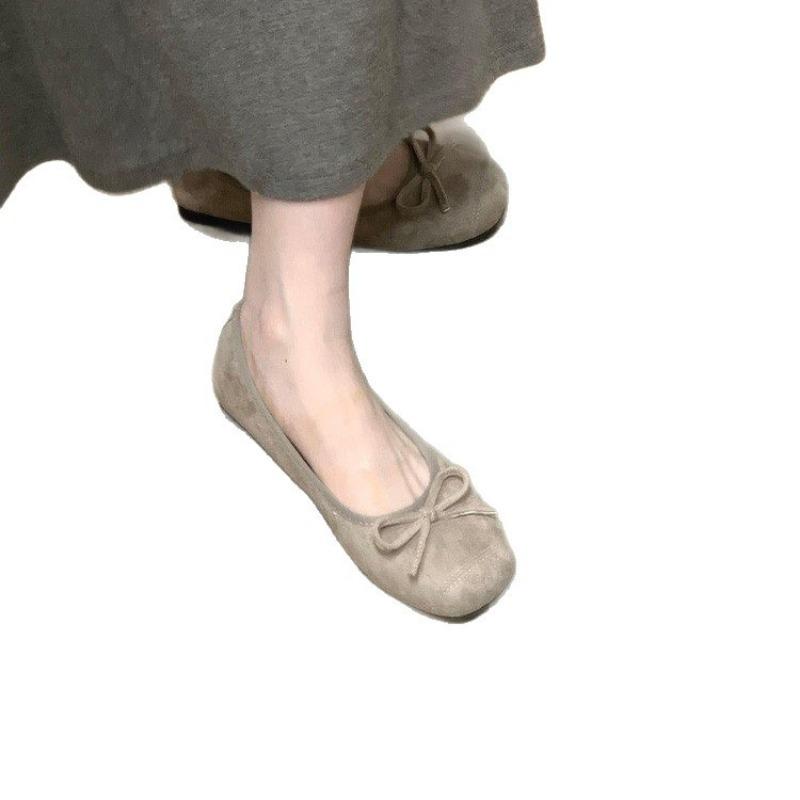 Retro Ladyshoes Lady Doudou Shoes Women's Summer New Gentle Bow Round Head Shallow Mouth Single Shoes Tide