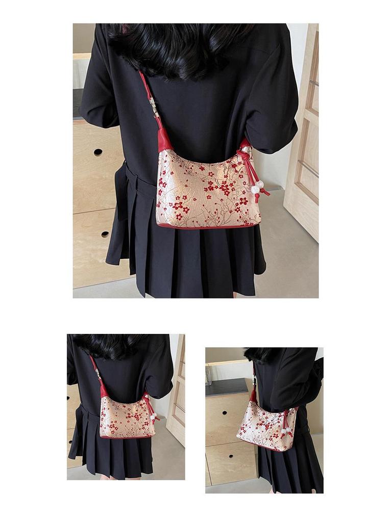 Chinese Embroidery Women's Versatile Underarm Crossbody Handbag