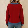 Giacca Cardigan Lunga da Donna Patchwork in Denim per Outfit Casual Autunnali Invernali