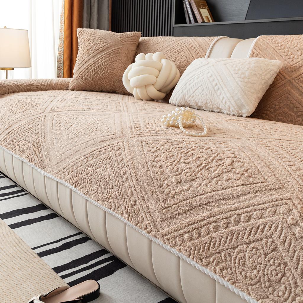 Nordic Style Plush Sofa Cushions Universal Non-Slip Couch Cover Towel Sofa Protective Mats Living Room Decoration Sofa Cushion