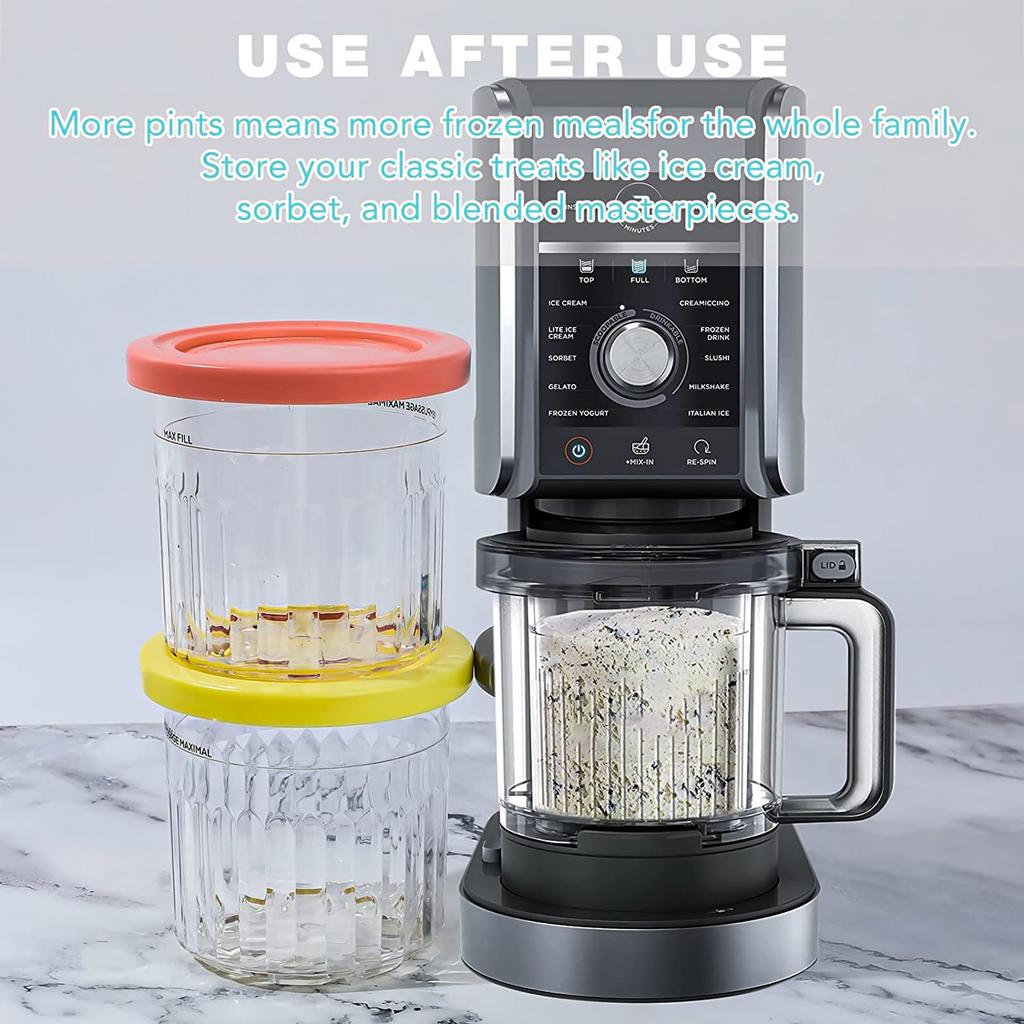 For NC301 NC299AMZ NC300 CN305A CN301CO Yogurt Container Tubs Food Freezer Ice Cream Pint Cup Maker Storage Jar With Lid