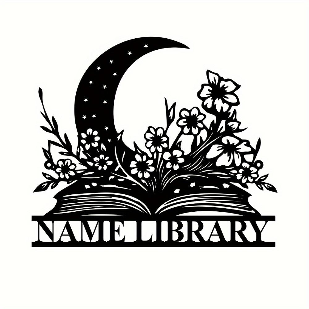 Vintage Metal Wall Art Floral Book Lover Sign for Library Reading Room Decor