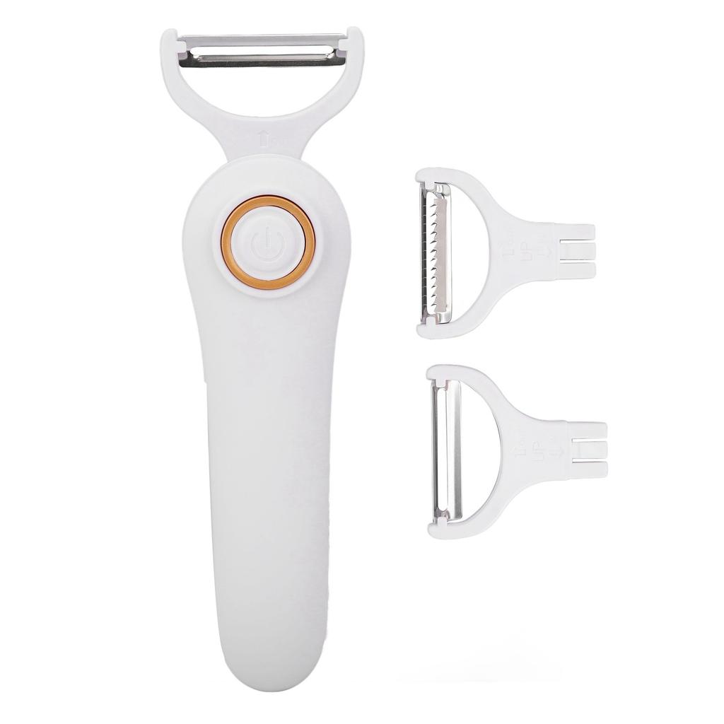 Electric Peeler Handheld USB Rechargeable Fruit Vegetables Peeler with 3 Cutter Heads for Home