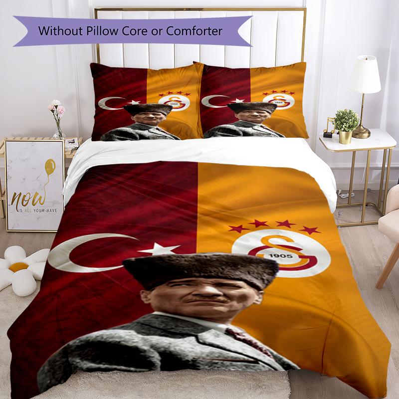 Galatasaray Bedding Set Breathable Duvet Cover with Pillowcases Decorative Bed Linen for Bedroom Home Decoration Birthday Gift