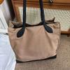 [Pre-Owned] Classic Commuter Large Capacity Logo Print Color Block Canvas Tote Bag - Excellent #A4EBXE
