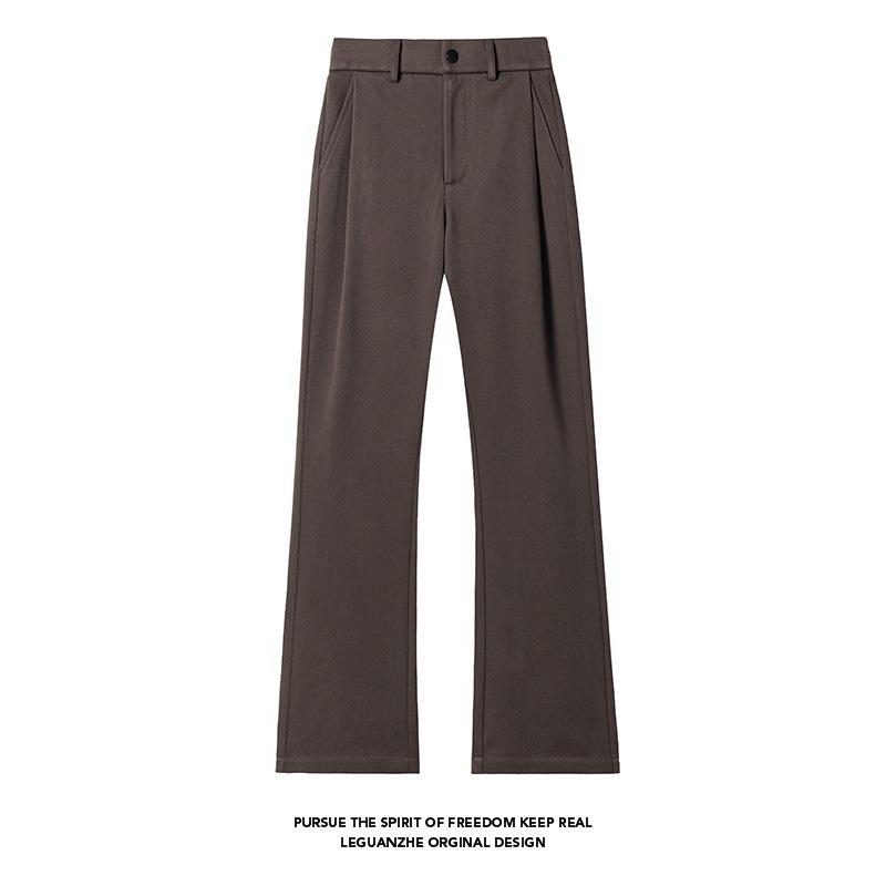 Men Black Draped Straight Flared Casual Long Suit Trousers