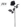 Long Stem Faux Flowers Realistic Silk Black Roses with Stems for Wedding Centerpieces, Halloween Home Durable Floral Decor, Artificial Arrangements