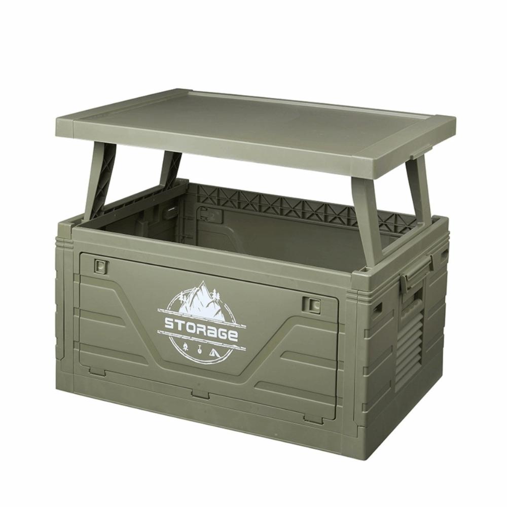 Large Capacity Folding Storage Box Multi-functional Heavy Duty Picnic Table with Storage Space Saving Portable