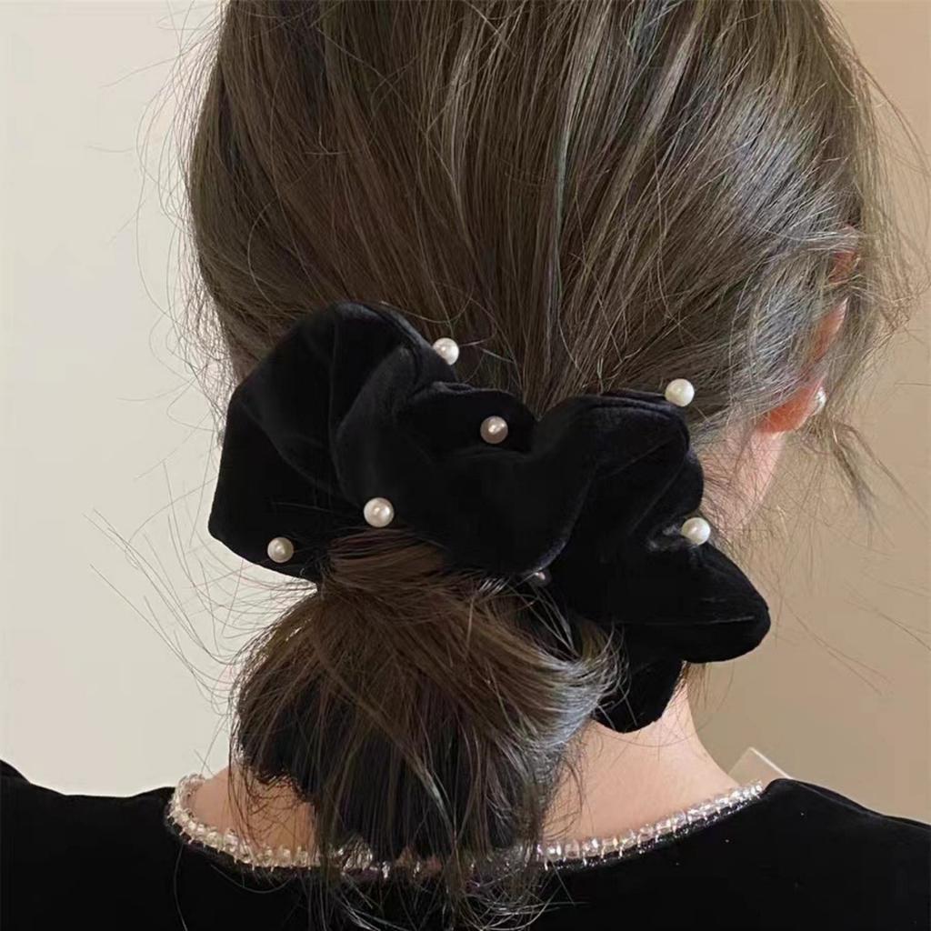 1 Pcs Fashion Simple Flocking Black Pearl Headbands Women Girls Party Hair Accessories