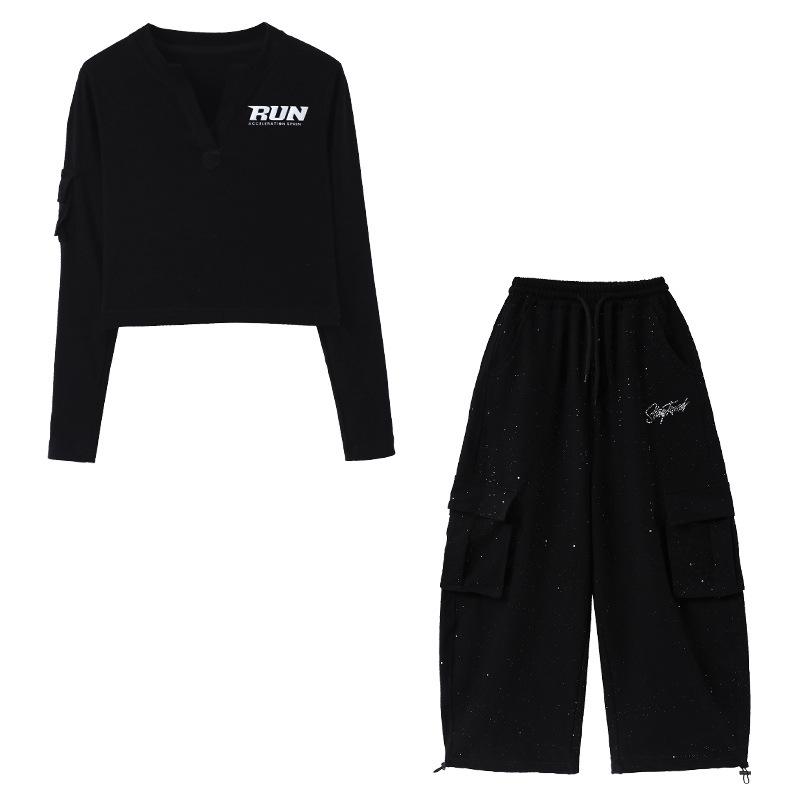 Children's jazz, jazz dance costumes, girls' performance costumes, autumn trendy and trendy navel dance performance clothes