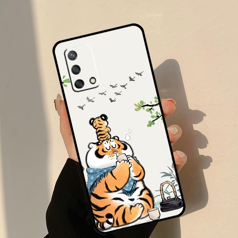 

Cartoon Fat Tiger Case For Oppo A5 Pro A6 A16 A76 A96 A17 A57 A40 A60 A80 A98 A58 A78 A18 A38 A54 A74 A94 A15 OPPO A6 Pro
