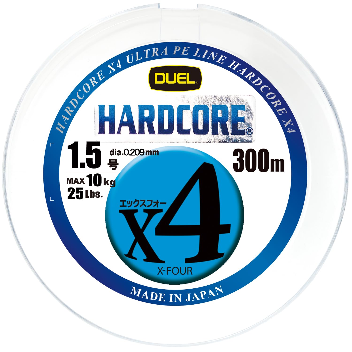 

DUEL HARDCORE X4 PE Fishing Line High 5 [High Strength, Sensitivity] 1.5, 300m, Colors/Yellow Marking, H3385N-5CBL