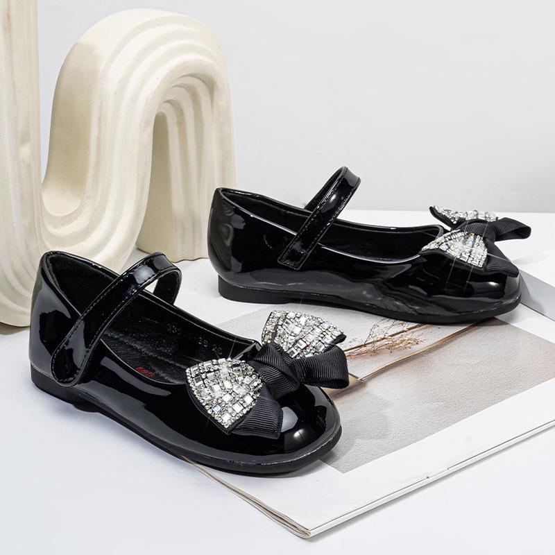 

Красные туфли Мэри Джейн с бантом для девочек - Весенне-осенние нескользящие балетки принцессы 27