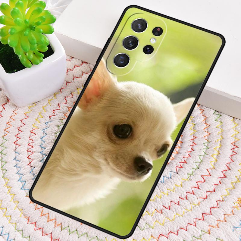 Tier Chihuahua mit Blume Handyhülle für Samsung Galaxy note 10 pro S26 Ultra S23 S24 FE S25 S21 S22 PLUS stoßfeste Hülle