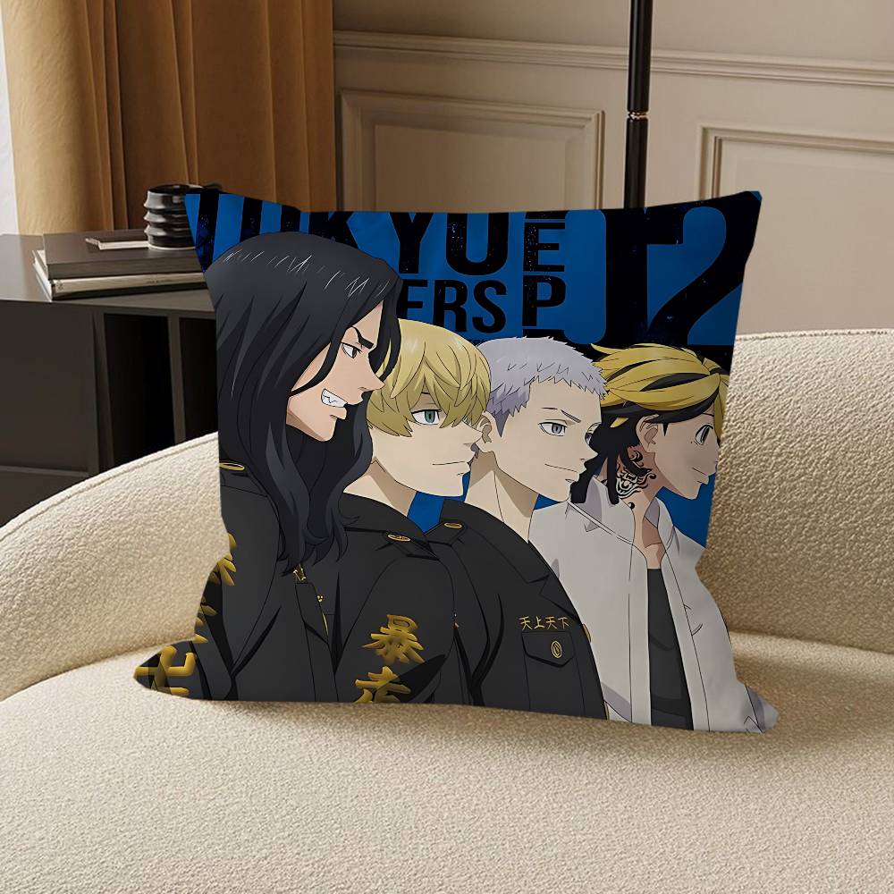 Аниме T-Tokyo-Revenger Подушка Аниме Подушка Диван Кровать Подушка для головы Наволочка Наволочка 45x45 см Мода 12x12Inch