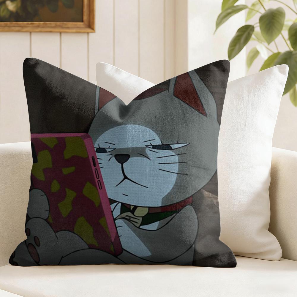 DDan Da DDan Lucky Cat Cushion Cover Eco Linen Pillow Case DoubleSided Print Breathable Durable Zipper Home Decor Gift