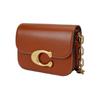 Coach Idol 21 Gold Logo Chain Magnetic Buckle Flap Leather Messenger Bag Women Bags Brown CM557-B4BAR