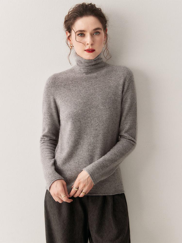 Women's New Style Cashmere High Neck Knit Top - Soft, Comfortable, Loose Fit Inner Layer Sweater for Autumn/Winter.