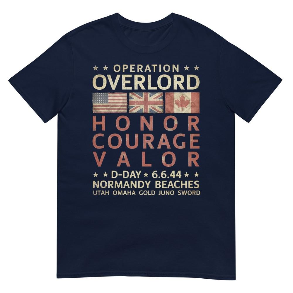 Operation Overlord Honor Courage Valor DDay 6644 Aged TShirt S