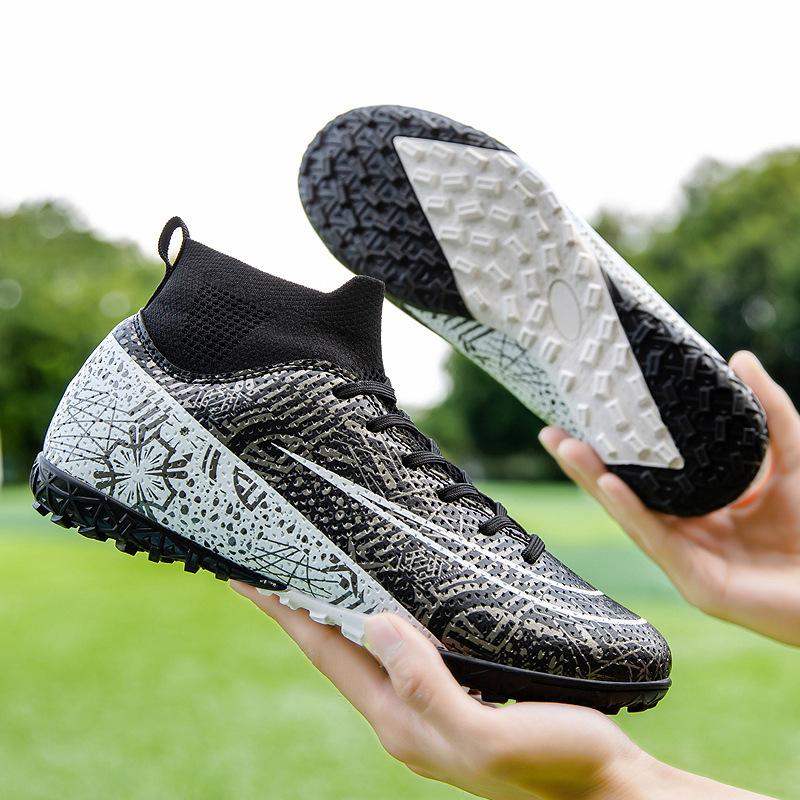 Football Shoes High Top Assassin Professional Training Long Spikes Children Adult Large Size Broken Spikes Football Shoes