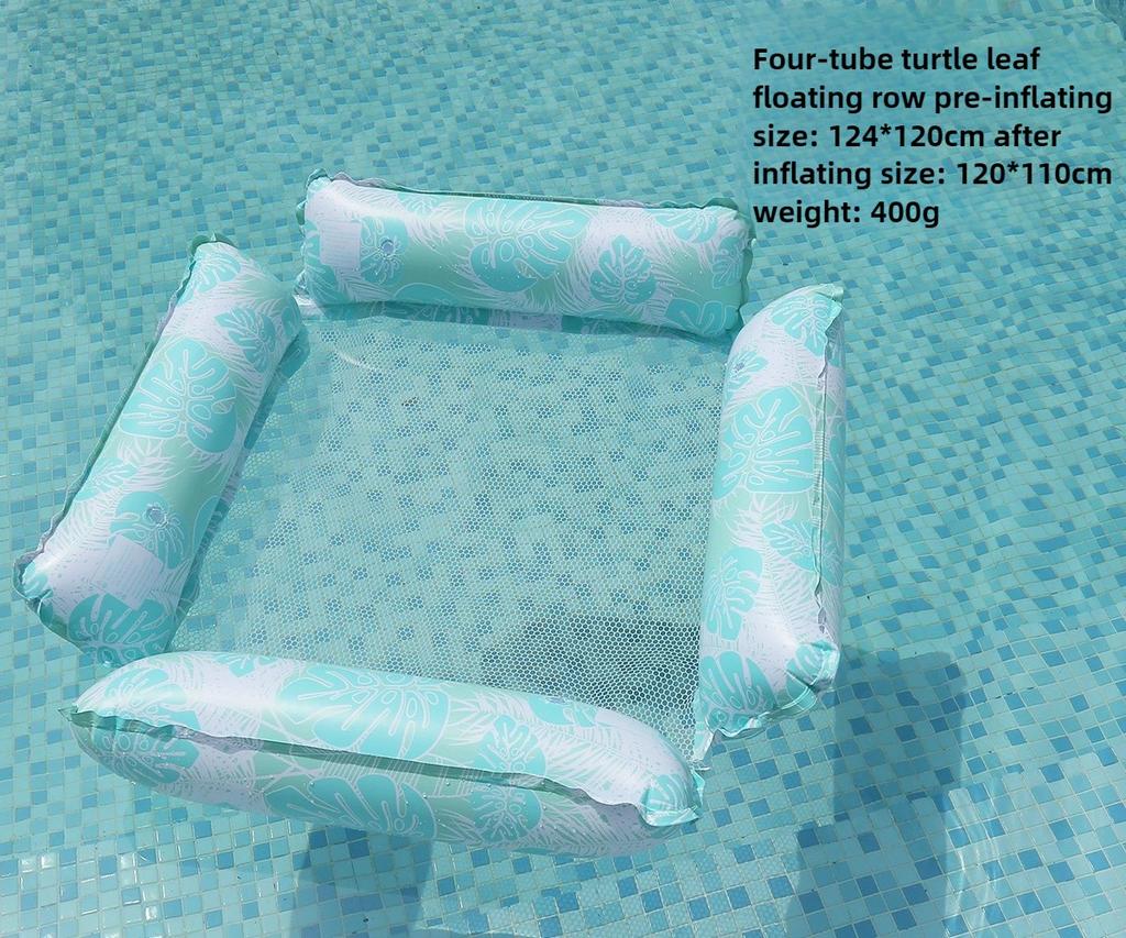 Water Inflatable Lounge Chair, Floating Bed Hammock Foldable Dual Use Backrest, Floating Row Comfortable Breathable and Relaxing