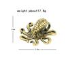 Solid Brass Octopus Animal Figurines Miniatures Desktop Ornament Accessories Creative Table Tea Pet Craft Home Decorations Retro