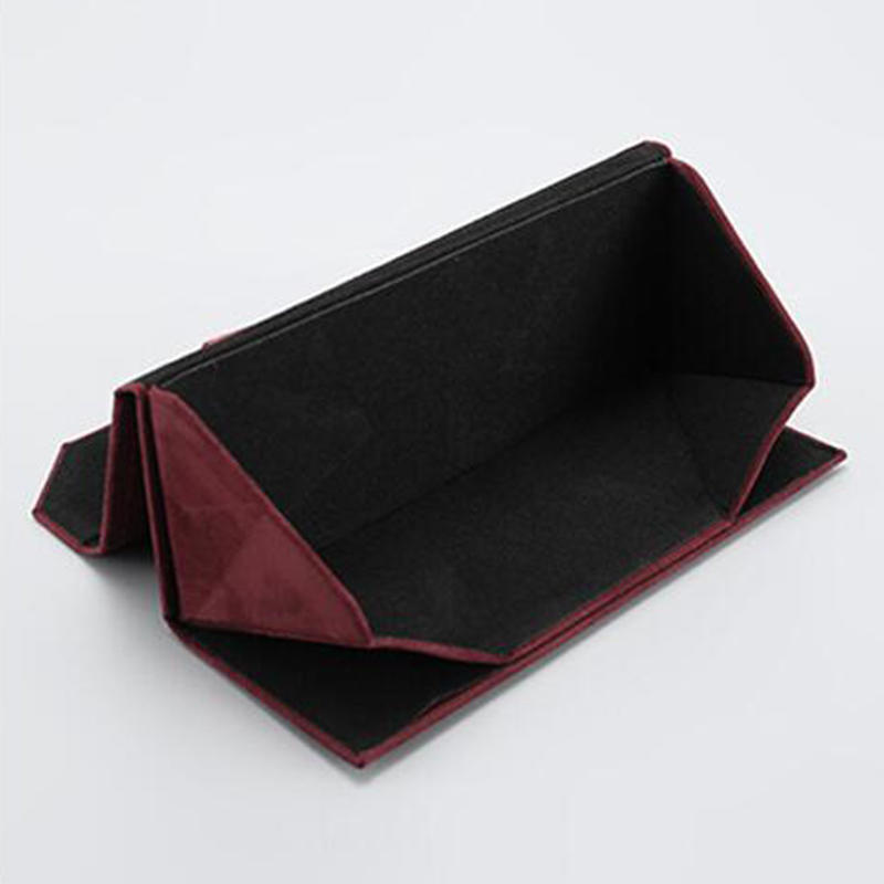 1PC Velvet Triangle Folding Glasses Women Case Elegant Sunglasses Case Purse Hard Men Elegant Reading Glasses Box