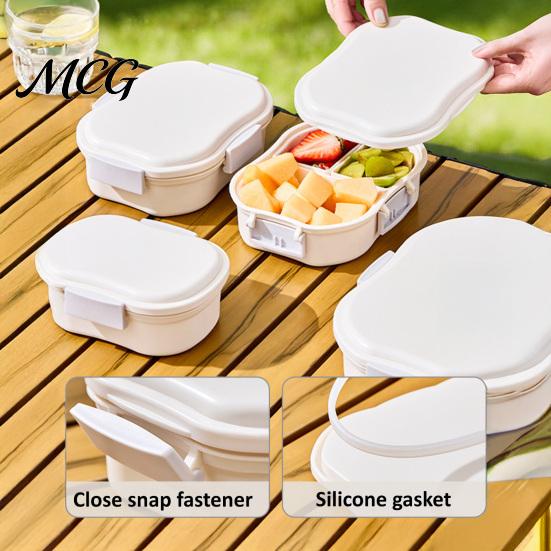 Tragbare Brotdose Snackbehälter, mit Design mit separaten Fächern, lebensmittelechte PP-Box, integriertes Eis für Obst und Nahrungsergänzungsmittel Schicht Hält