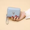 Dámská třískládací peněženka v korejském stylu pro rok 2025 se zipovou kapsou na mince a kresleným designem
