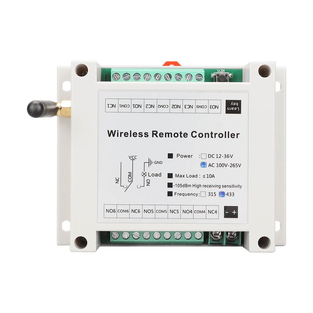 Remote Control Module 6 Channel Relay Controller Board 43300CMHz AC
