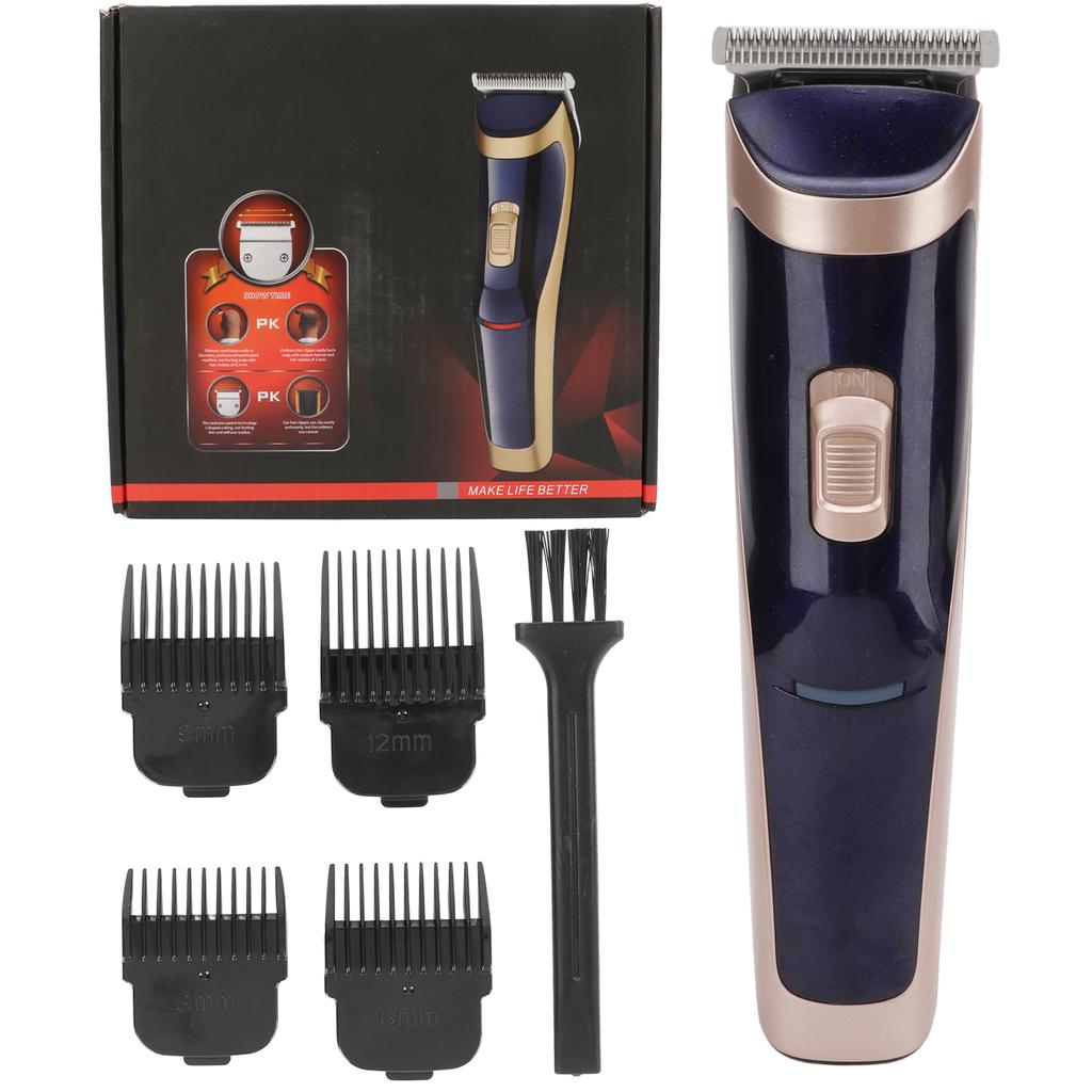 Electric Hair Trimmer Stainless Steel Blade 4 Guide Combs Professional Haircut Grooming Clipper