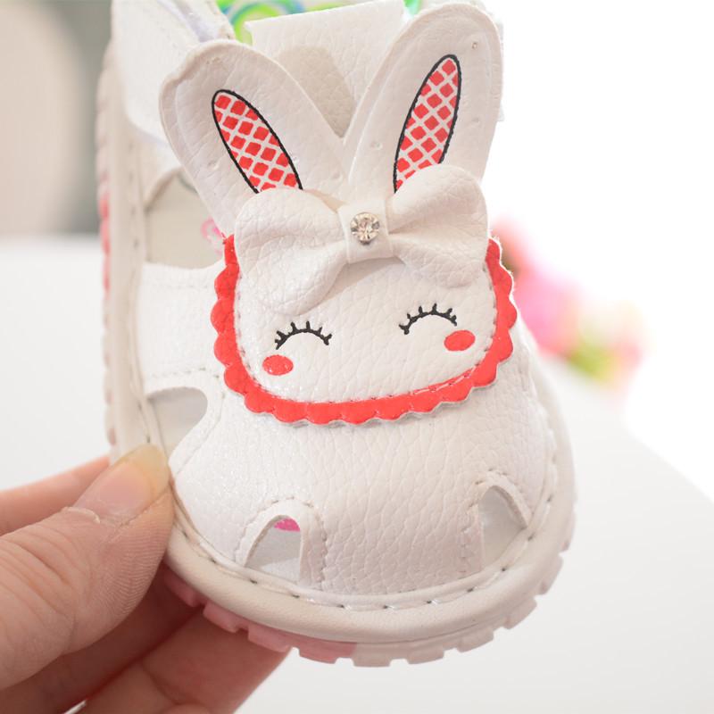 Sommersandaler Baby Girl Flower Decor Borrelås Flats Sko Rund-tå sandaler